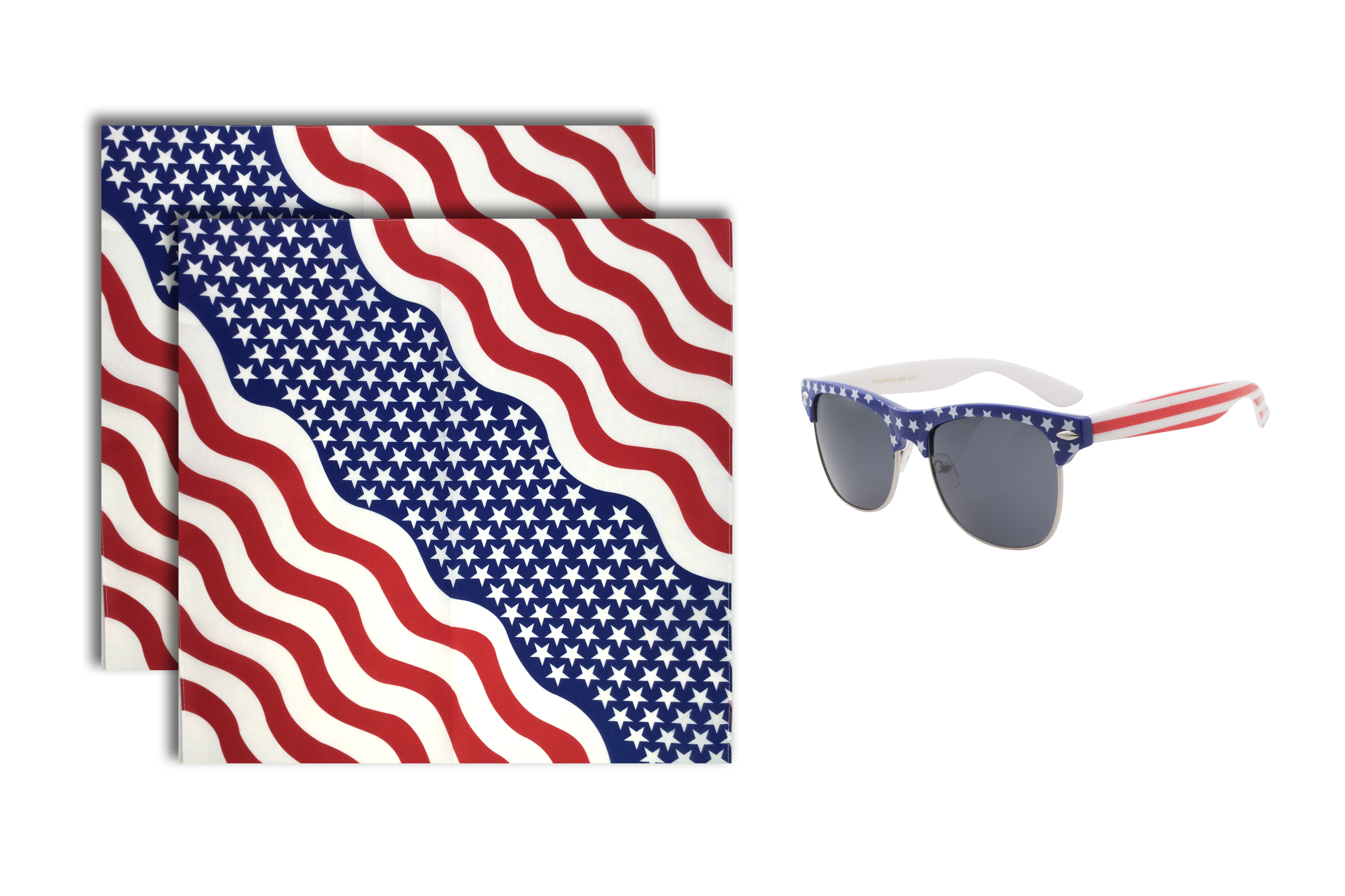 grinderPUNCH – wholesale Sunglasses – Unisex – grinderPUNCH Apollo's Creed All American Flag Browline Sunglasses and Bandana Pack3