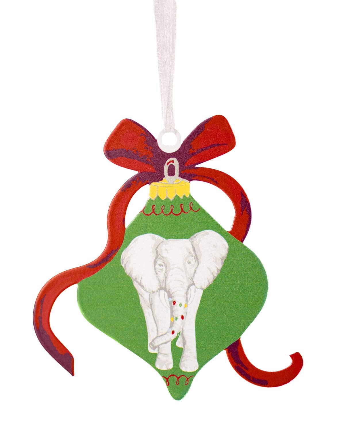 The Royal Standard - Wholesale Ornament - Tinsel Elephant Galvanized Ornament   Multi   4"0