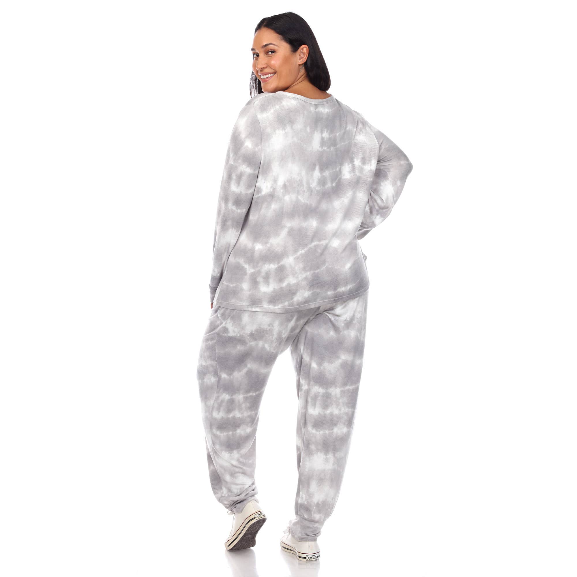 WHITE MARK - Vendita all'ingrosso Completo loungewear - Donna - Set da salotto tie-dye 2 pezzi taglie forti - NUOVI COLORI11