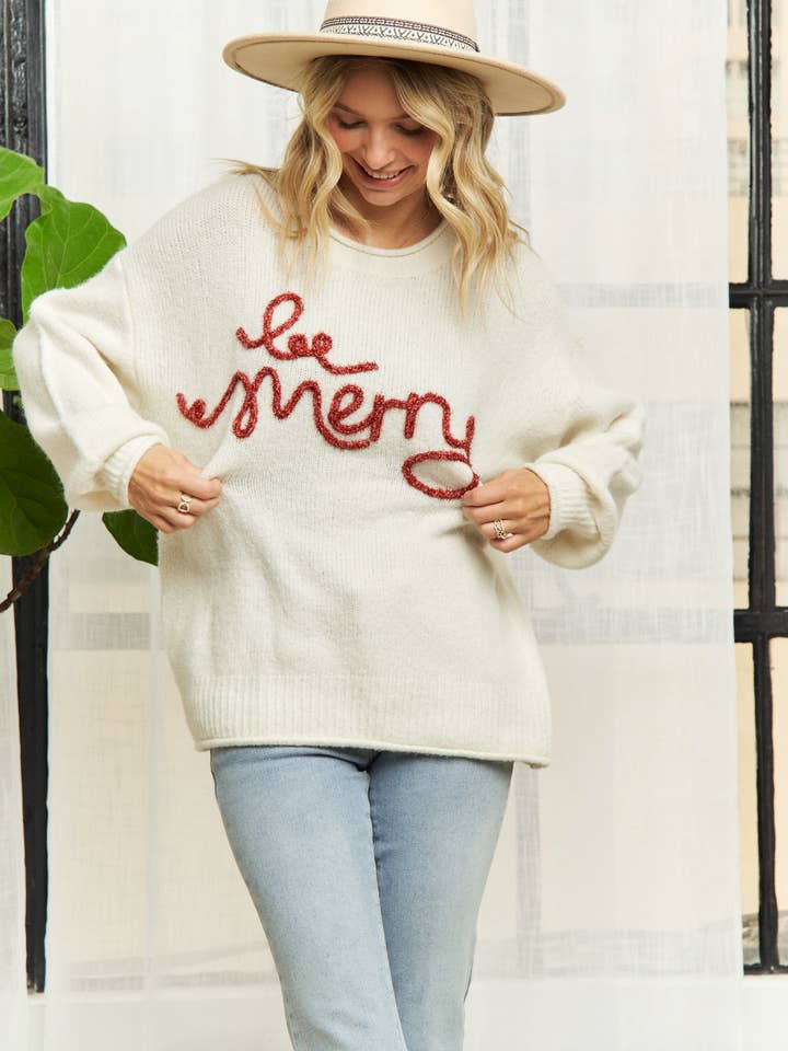 Madelyn - Wholesale Knit Sweater - Women's - LESW3439 - X-MAS DECOR ACCENT SWEATER TOP16
