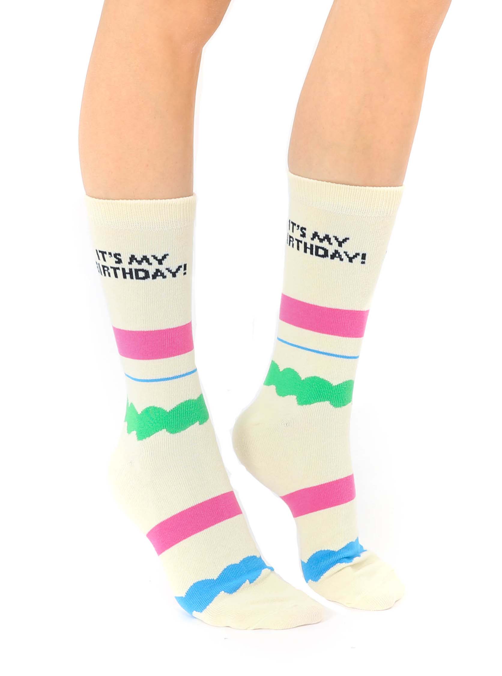 Living Royal - Wholesale Socks - Unisex - 3D Packaged Crew Socks - Cake - "It's My Birthday" - Cream3