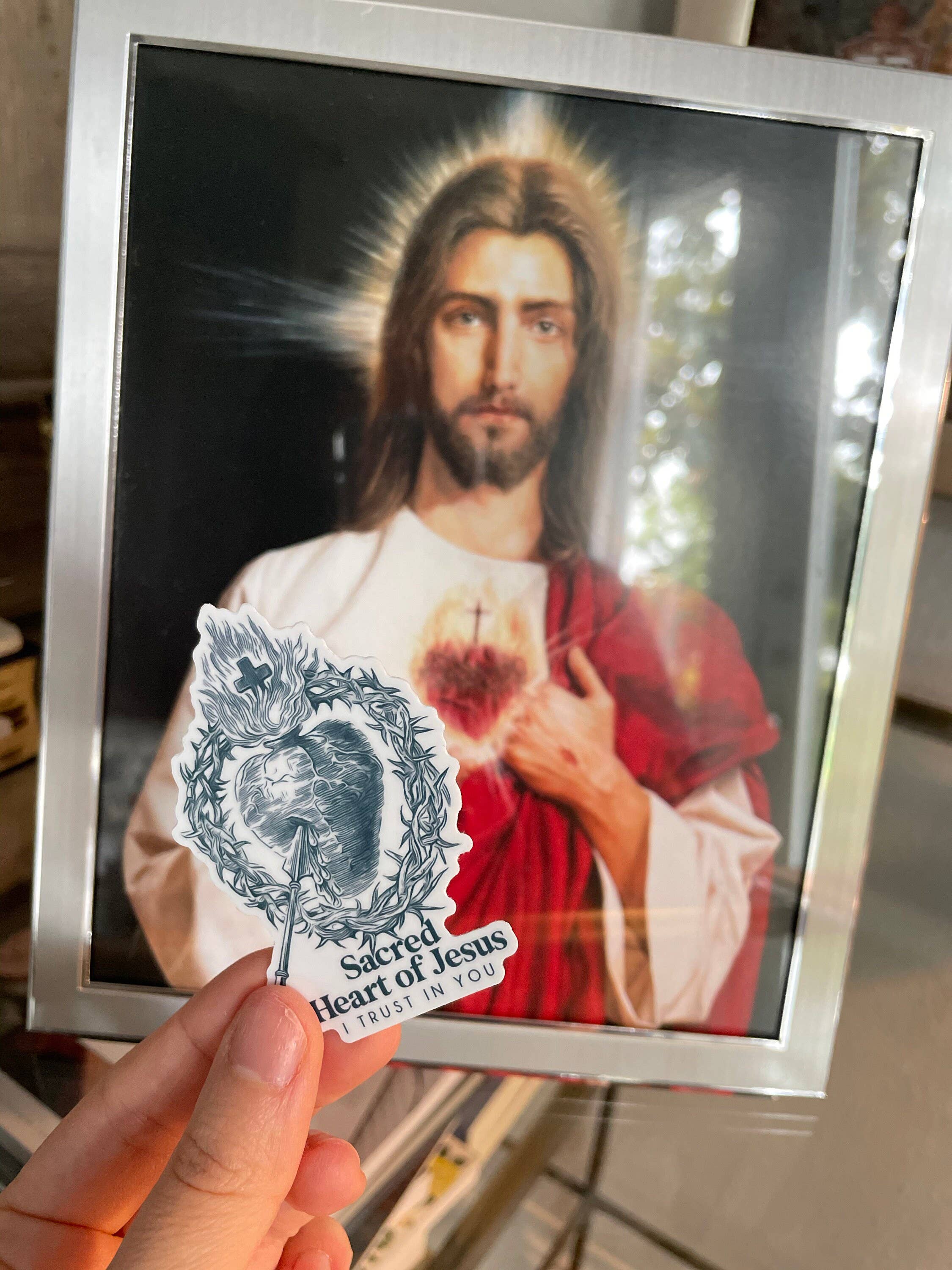 The Stump of Jesse - Wholesale Sticker - Sacred Heart of Jesus, I Trust In You Vinyl Catholic Sticker2