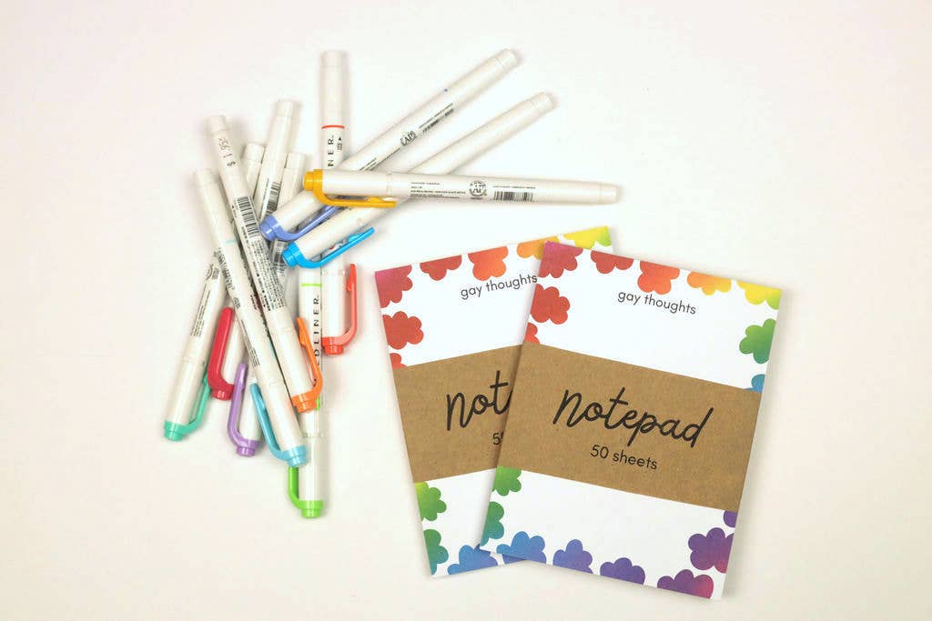 Raspberry Cloud Studio - Wholesale Notepad - Gay Thoughts Rainbow LGBTQ Notepad1
