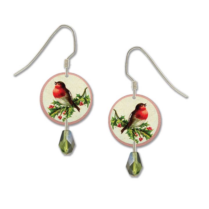 Red Chested Bird on Holly for wholesale by Left Hand Studios