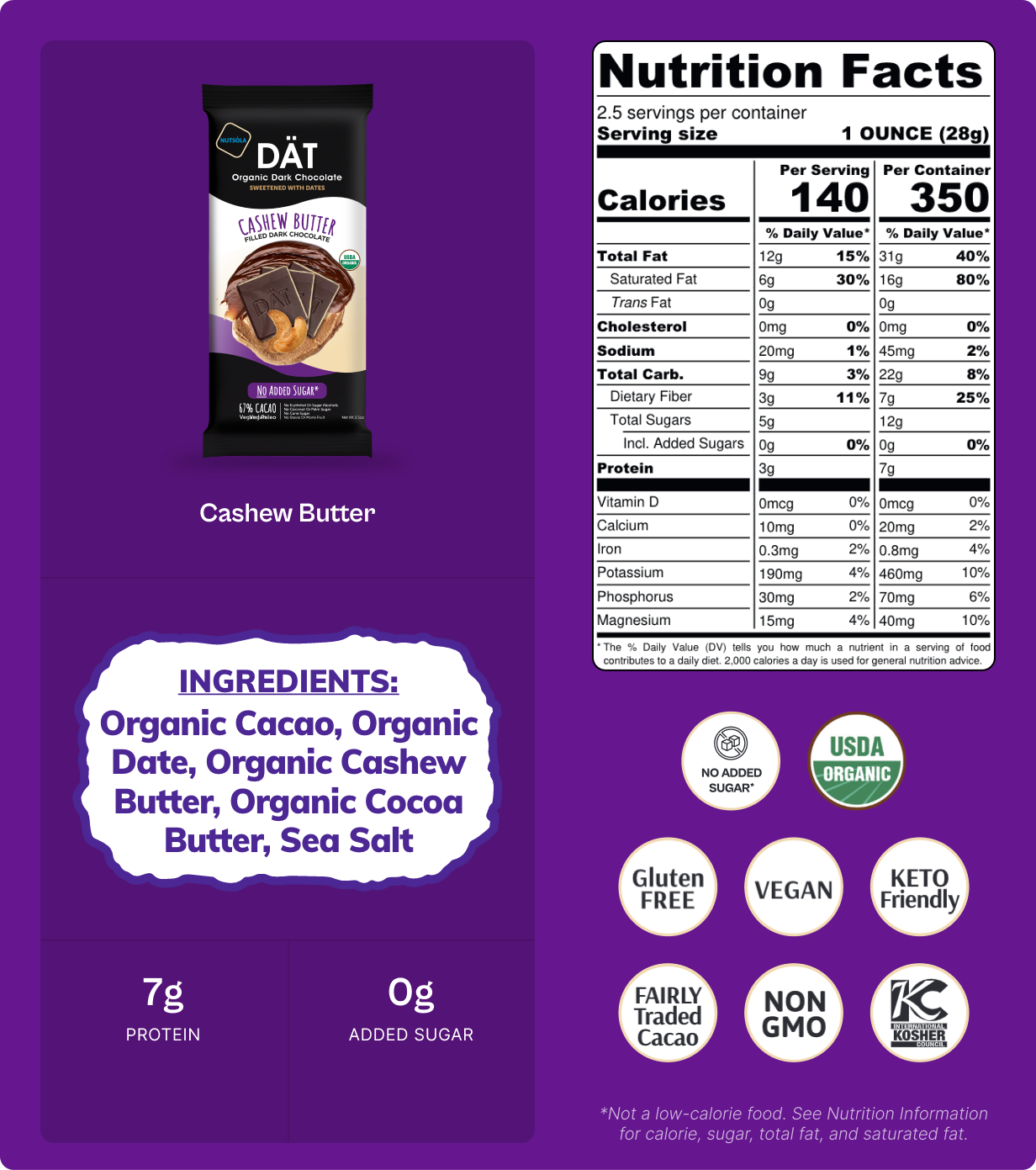 NUTSÓLA - Wholesale Chocolate Bar - Cashew Butter Dark Chocolate4