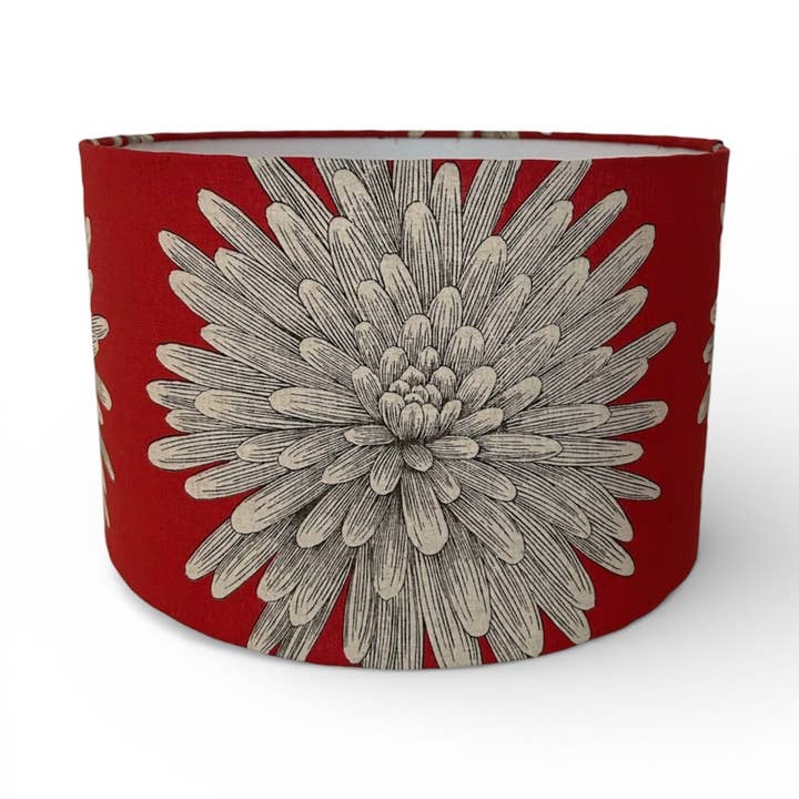 Stunning Red Dahlia Lampshade for wholesale by Lampshades By Hannah