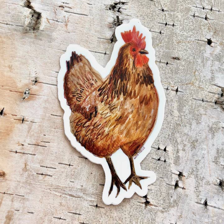 Chicken Sticker | Farm Animal Sticker for wholesale by Art by Anya Toelle