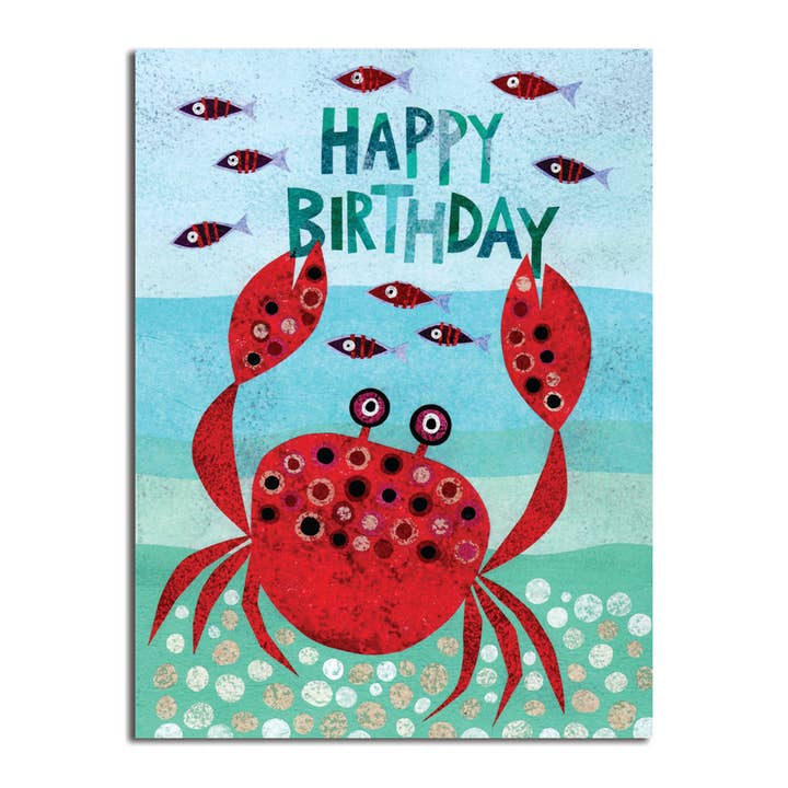 Crab Birthday Card for wholesale by Allport Editions