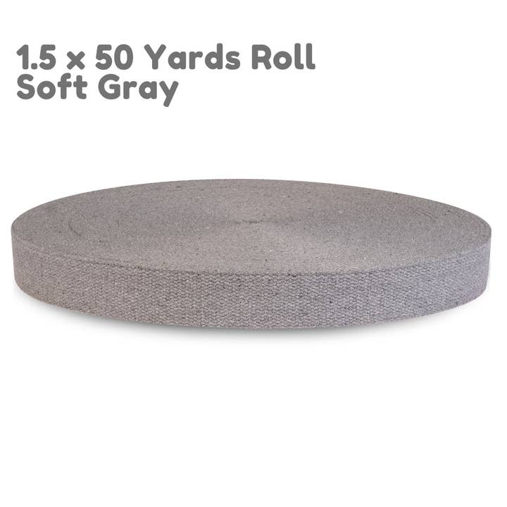 Sangle en coton épais gris doux de 1,5" x 50 yards pour ceinture de sac pour la vente par Dream Trimming Goods LLC