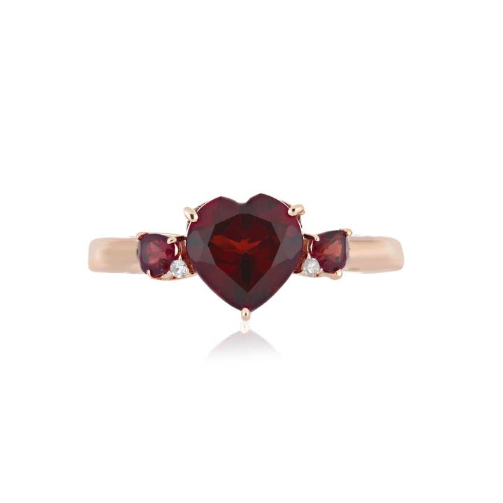 Mozambique Garnet & Diamond EF-VS 2.40ctw Ring in 9KT Yellow Gold for wholesale by Jaipur Jewelry