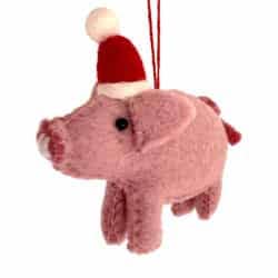 Maiale con cappello – ornamento natalizio per la vendita all'ingrosso da parte di Santa and friends