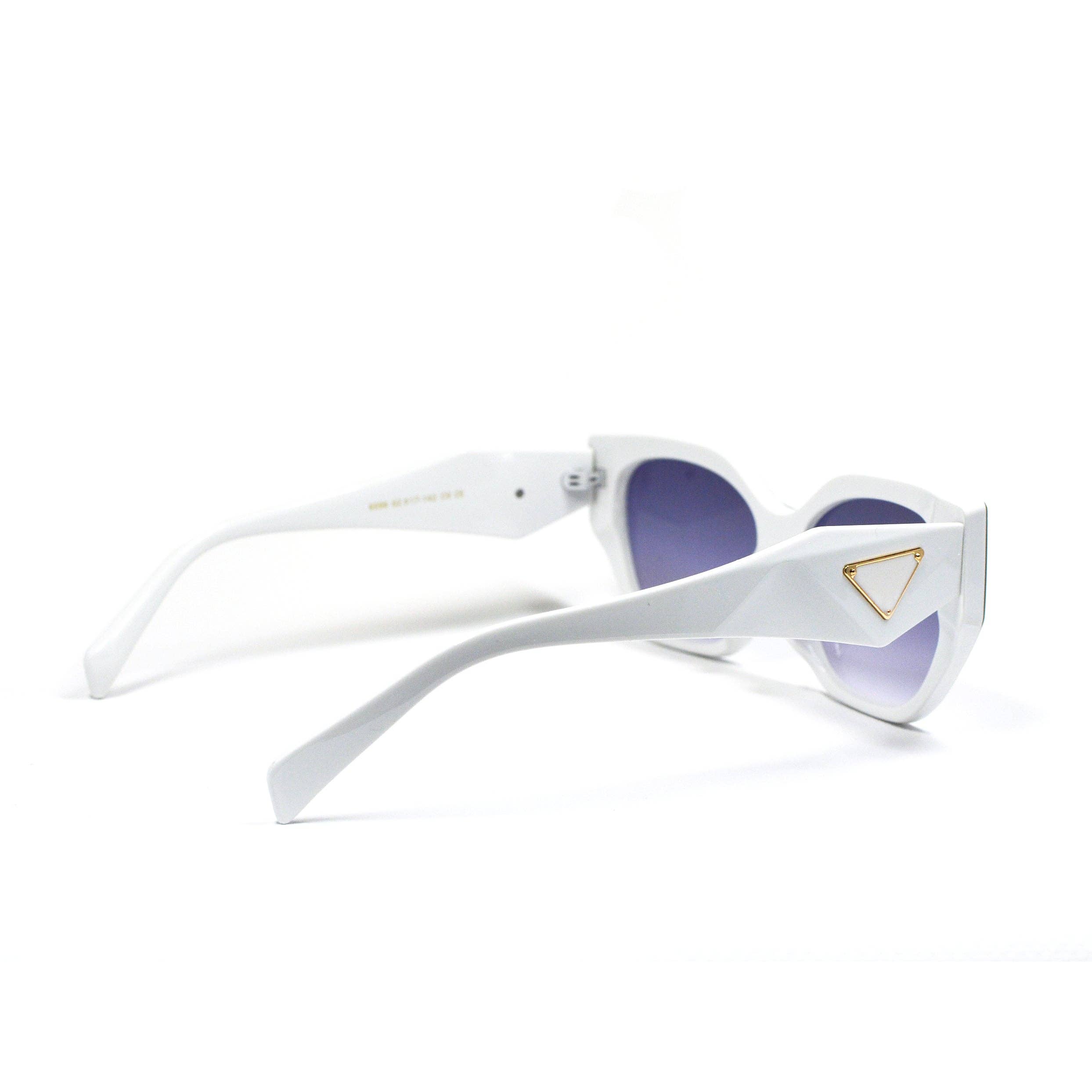 LUV & Co. - Wholesale Sunglasses - Women's - Chic White Cat Eye Sunglasses UV Protection3
