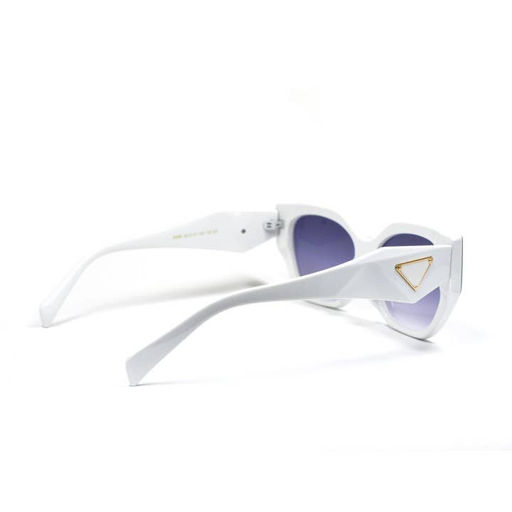 LUV & Co. - Wholesale Sunglasses - Women's - Chic White Cat Eye Sunglasses UV Protection3