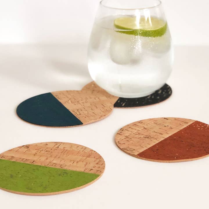 Coaster Markers Set - Earth (Cork Fabric) for wholesale by Sumsaara