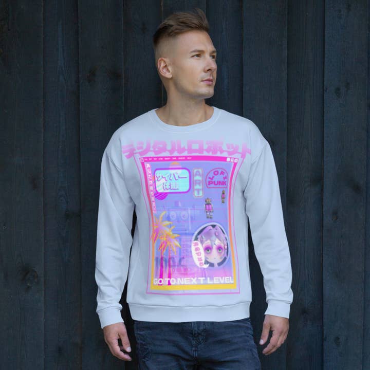 BillingtonPix - Venta al por mayor Sudadera - Unisex - Sudadera Vaporwave en tonos pastel de Digital Robots