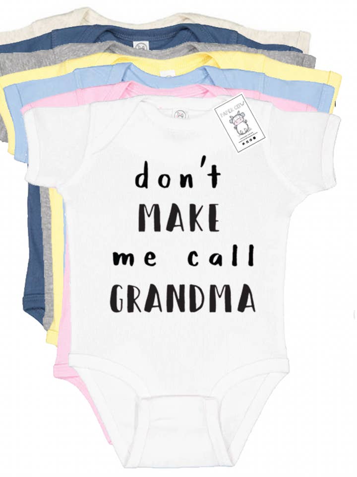 Grandma Baby Bodysuit Graphic Cotton Bodysuit for wholesale by Paper Cow LLC