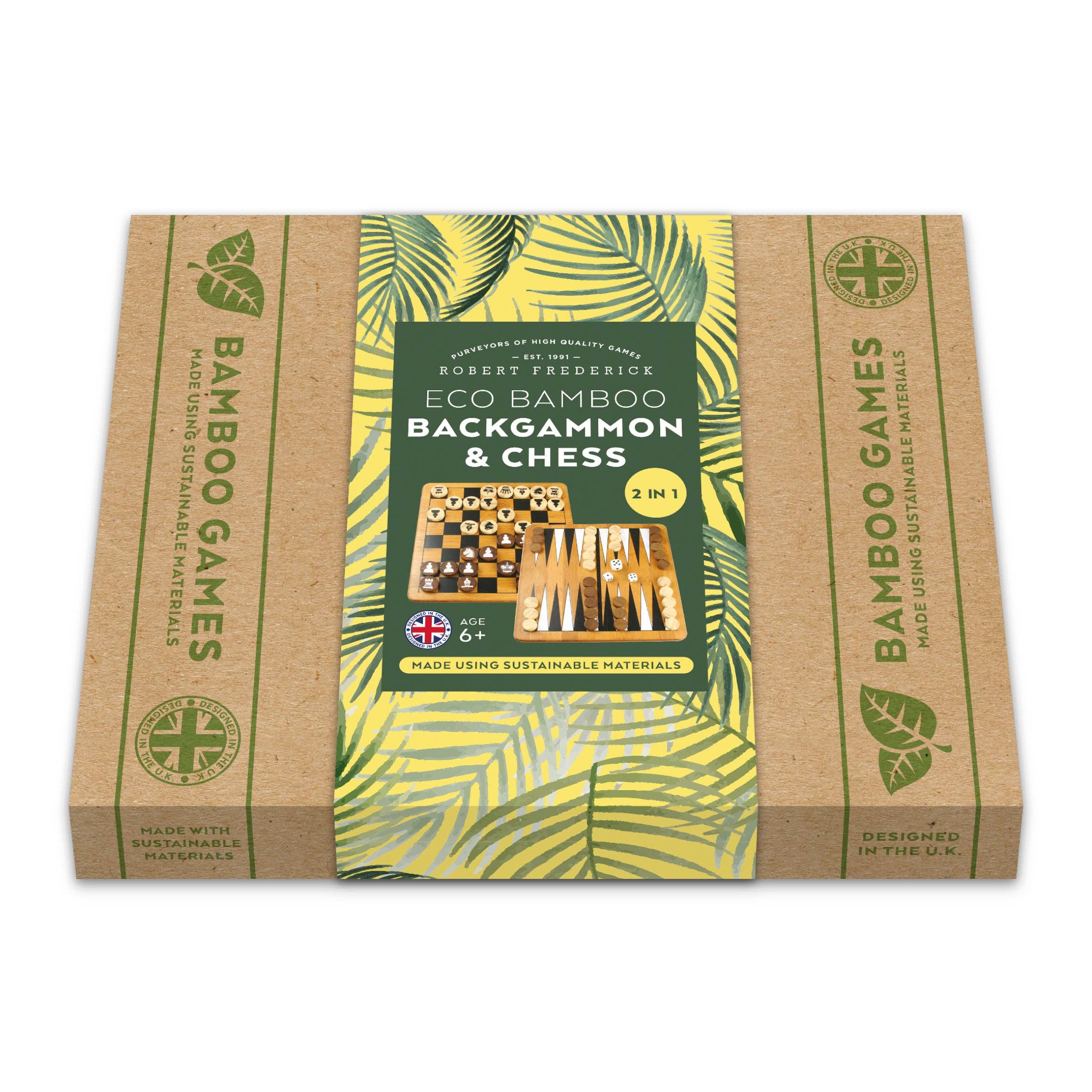 Robert Frederick Ltd - Wholesale Board Game - Bamboo Backgammon & Chess Double Set - Made Using Sustainable Materials3