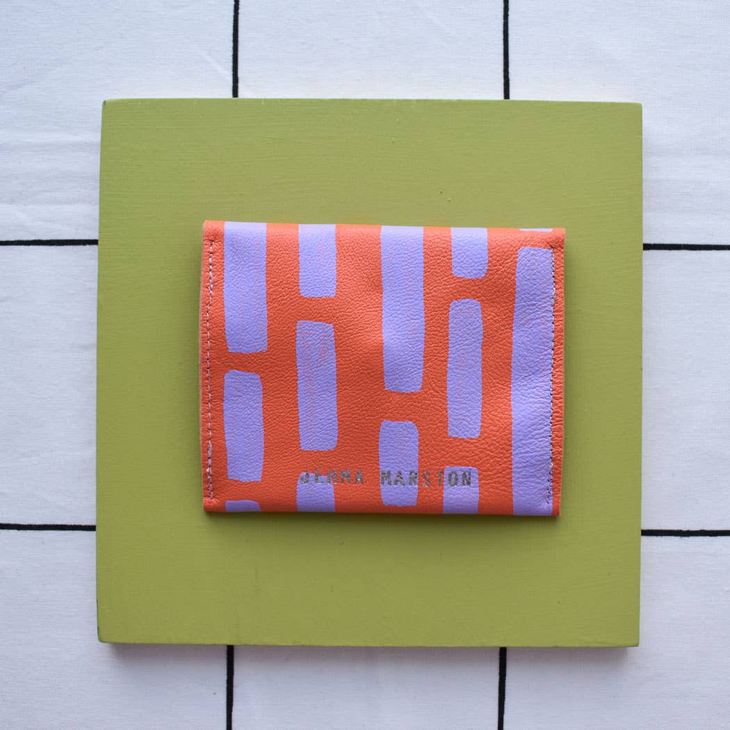 Jemma Marston - Wholesale Coin Purse - Women's - Brick Leather Hand Painted Card Pouch7