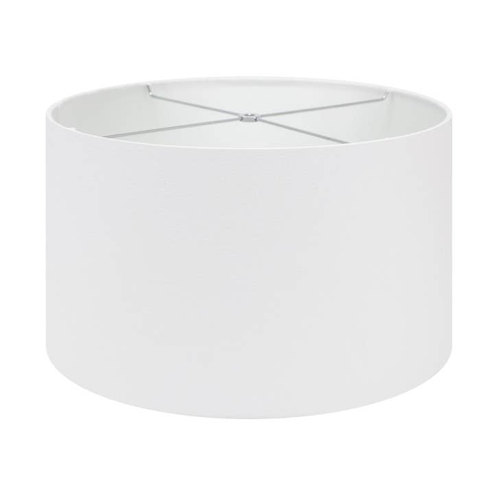 Round White Linen Drum Shade 15" x 15" x 10" for wholesale by Couture Lamps
