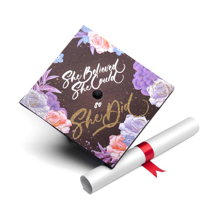 Art print graduation cap topper decoration for wholesale by Once Upon A Time