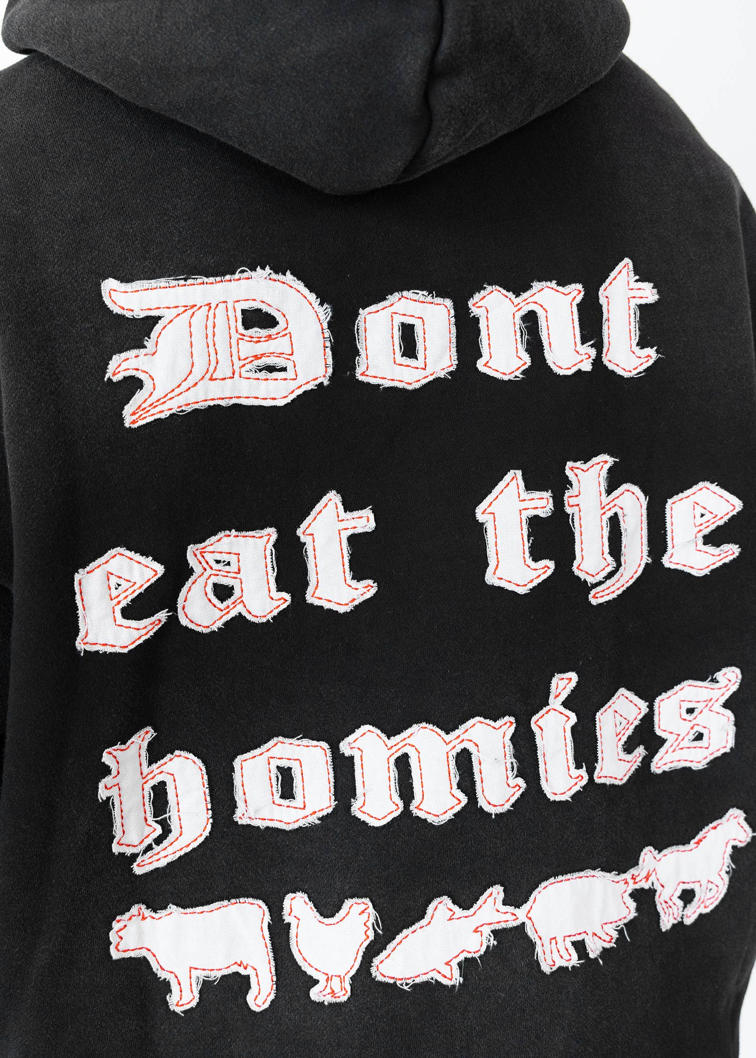 Preto Hoodie Dont Eat The Homies Distressed para venda a revendedores na Faire1