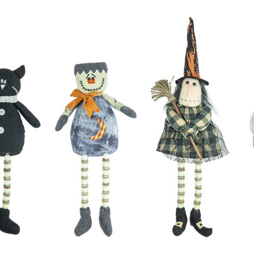 Hanna's Handiworks - Wholesale Decorative Tabletop Object - PRIMITIVE HALLOWEEN BUTTON LEG 4 ASSORTED