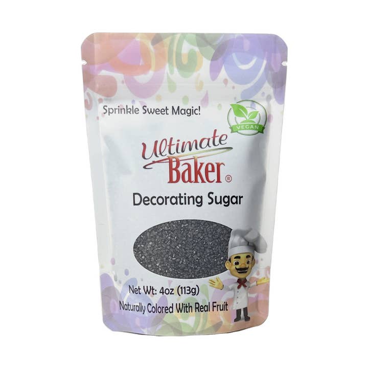 Ultimate Baker Natural Decorating Sugar Black (1x4oz Bag) for wholesale by Ultimate Baker