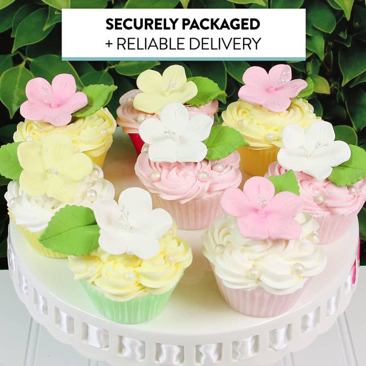 Global Sugar Art - Wholesale Cake/Cupcake Topper - Fruit Blossoms & Leaves Gum Paste Cake Flowers 18 Count Sugar Flowers by Global Sugar Art2