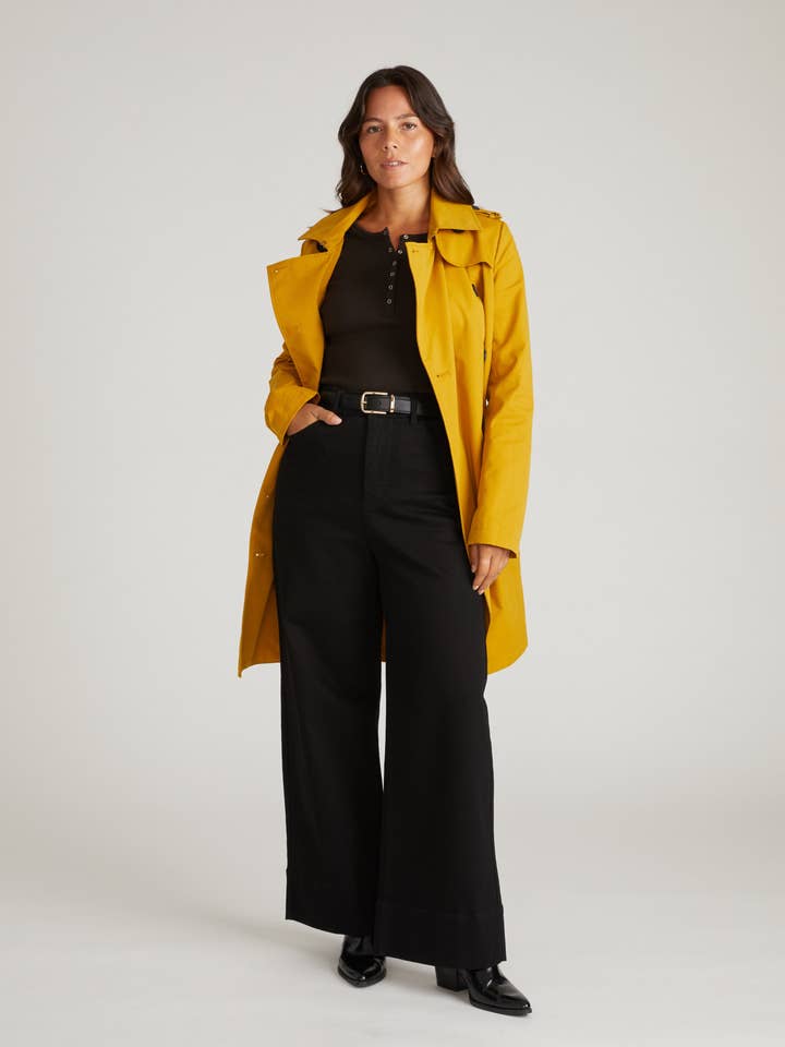 Derjon Trench Coat - Mustard for wholesale by Universal Standard