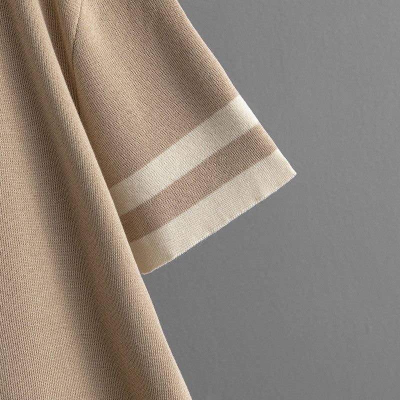 Sheer Trend – Engroshandel Loungesæt - Dame – Strikket todelt sæt med farveblok, stribemønster og delt kant2