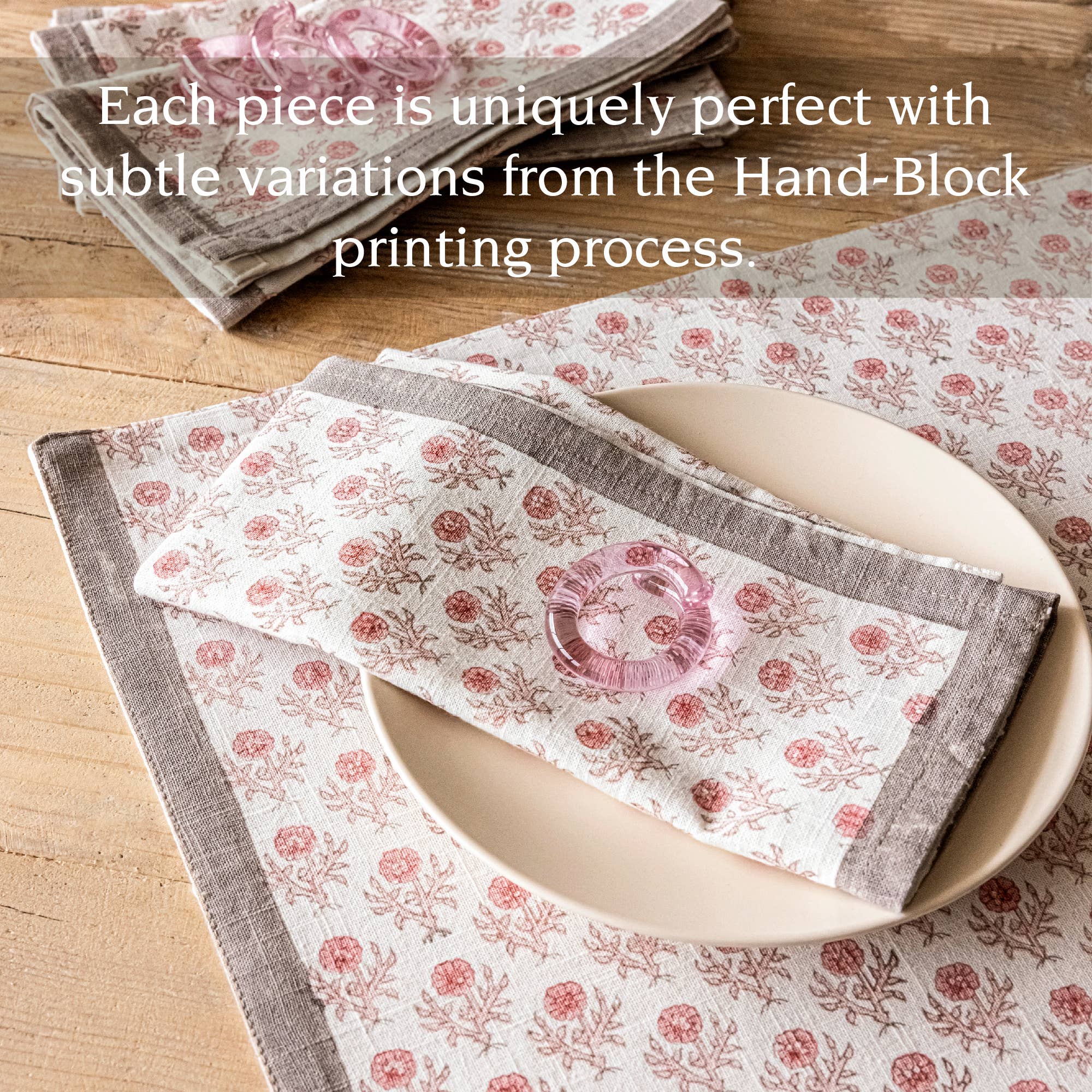 over&back - Wholesale Dinner & Cloth Napkin - Artisan Hand-Blocked Cloth Napkins – 100% Cotton – Set of 4 34
