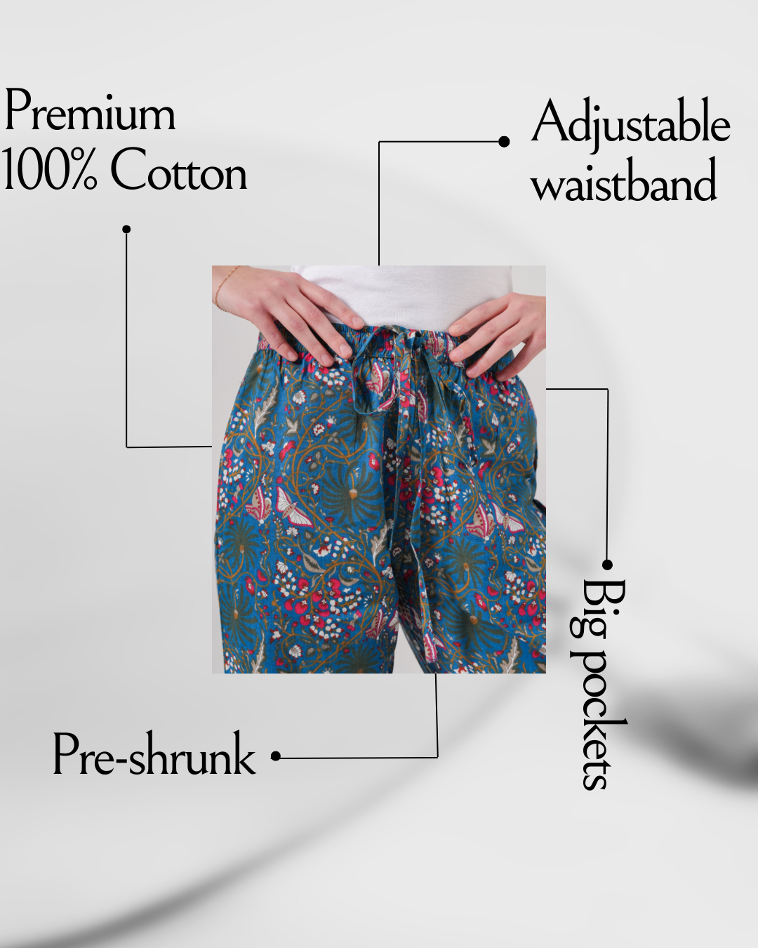 Zillajee - Wholesale Sleepwear Bottom - Women's - Cotton Pajama Pants Women - Midnight Butterfly2