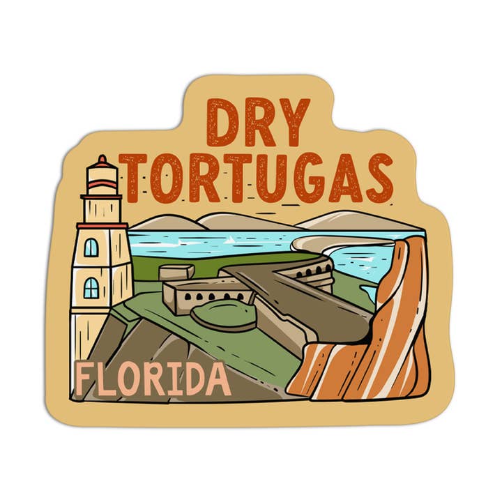 Girls Printing House - Wholesale Sticker - State Park FL Dry Tortugas Vinyl Textured Sticker0