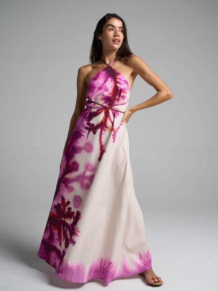 Maxi Halter Dress Algae for wholesale by SIGAL