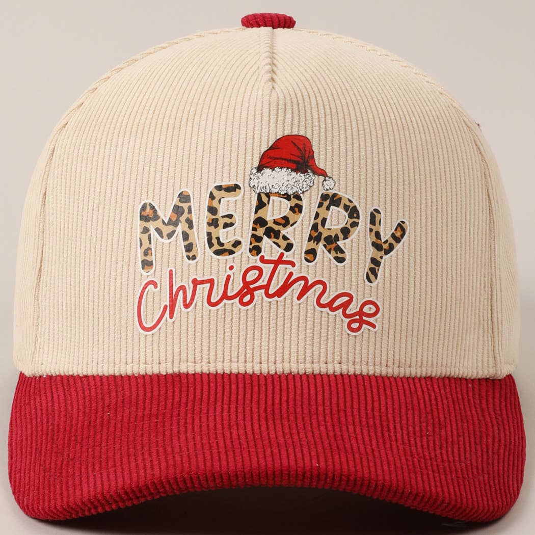 Fashion City – Boné de beisebol - Unissexo por atacado – Boné de veludo cotelê bicolor de texto divertido Felry Christmas23