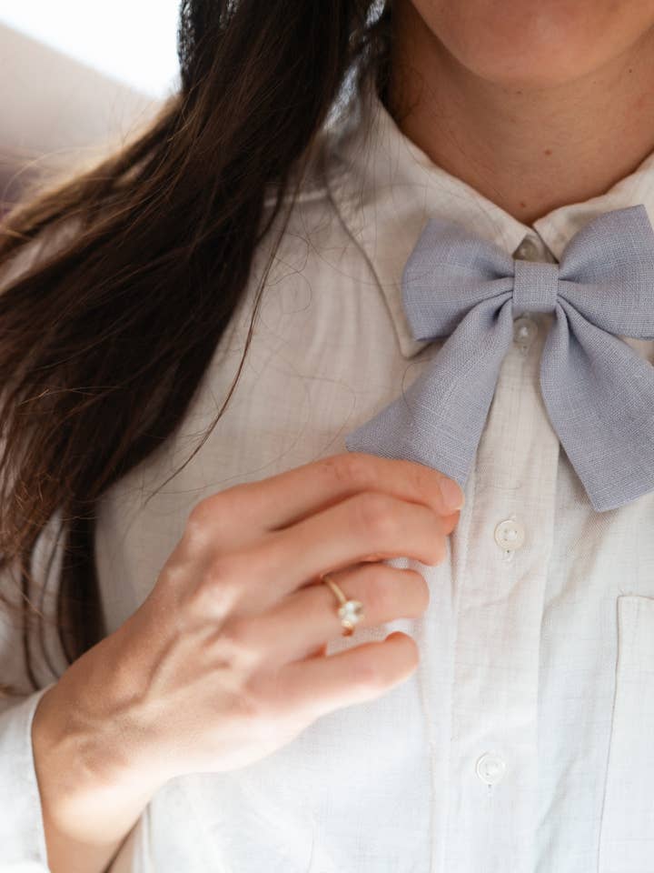 Bow brooch - ribbon safety pin - pastel ribbon brooch for wholesale by Lanika Atelier, Nika Korošec s.p.