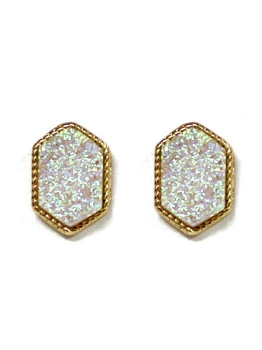 MiMi Wholesale - Wholesale Stud/Post Earrings - VE2334 Peggy Druzy Hexagon Post Earrings25