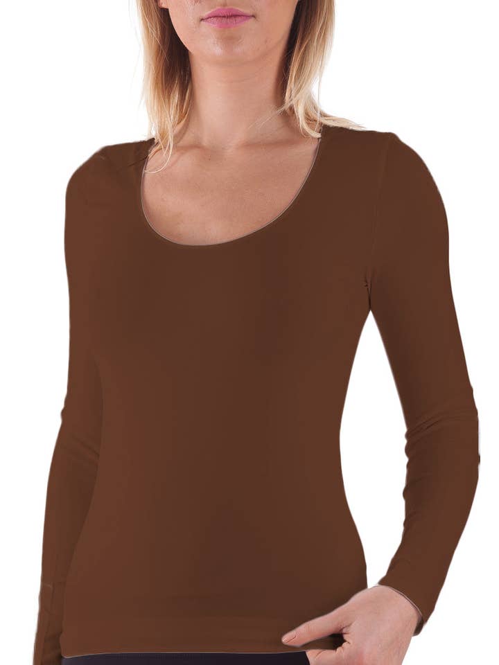 Bellissima - Wholesale Knit top – Women's - Bellissima Scoop Neck Long Sleeve Basics3