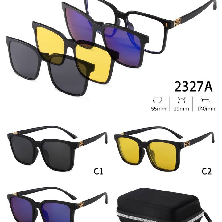 Sunglasses 3-Lens Magnetic Lens | Magnetic Clip-Ons | 2327 and other Purchase Wholesale polarizedsunglasses. Free Returns & Net 60 Terms on Faire trending on Faire.