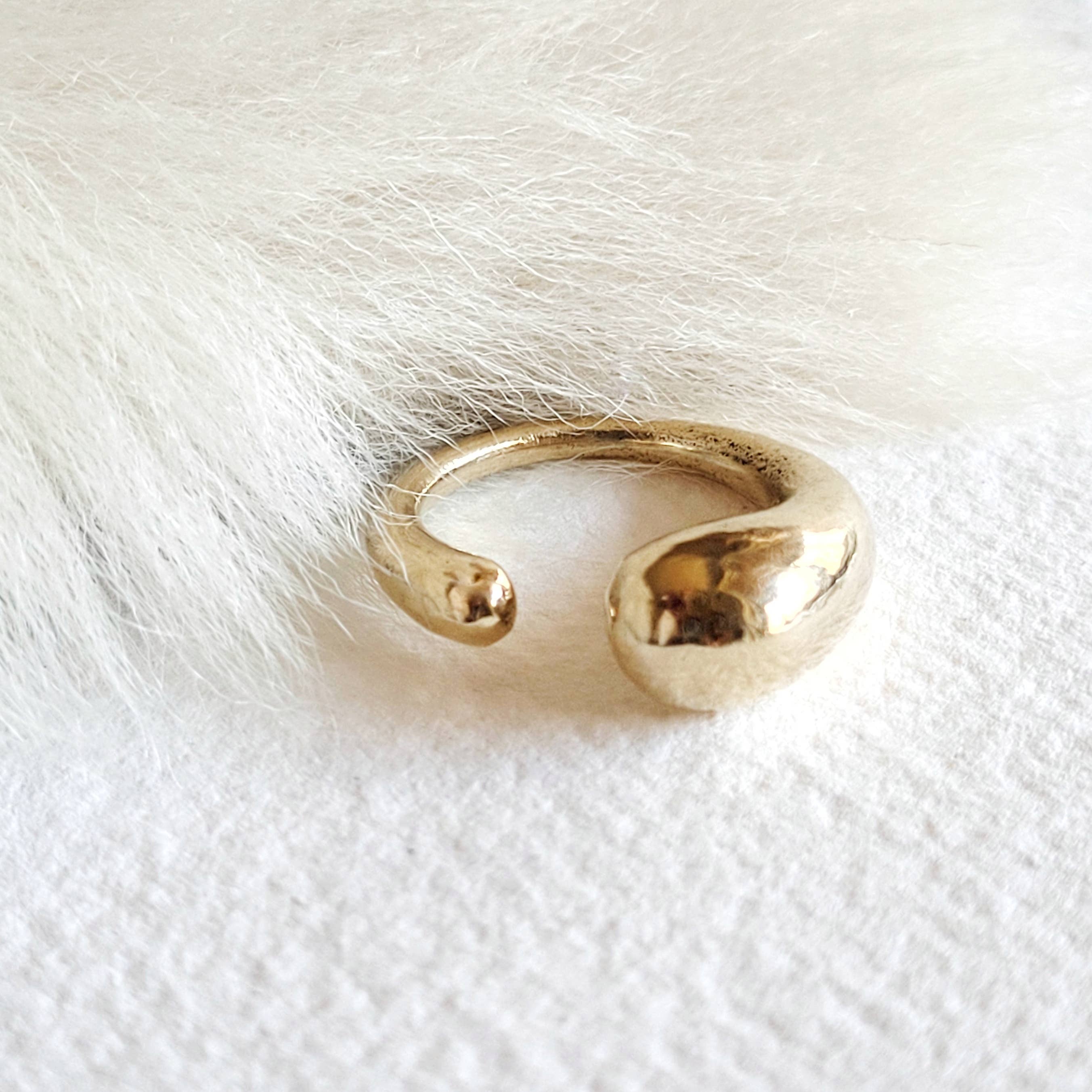 Bisjoux - Wholesale Cocktail/Statement Ring - Brass or silver ring molten cluster handmade5