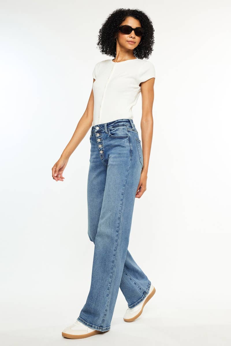 MEDIUM OPEN PACK HIGH RISE COMFORT 90’S FLARE JEANS-KC20100M for wholesale on Faire4