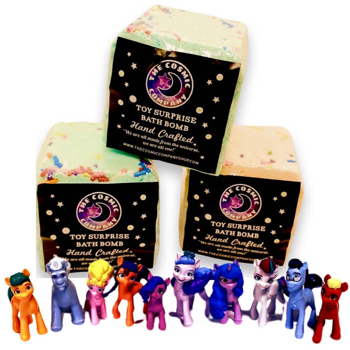 The Cosmic Company - Vente Bombe de bain/poudre effervescente pour le bain - Bombe de bain My Little Pony Toy, entièrement naturelle, pour enfants, jouets, détente