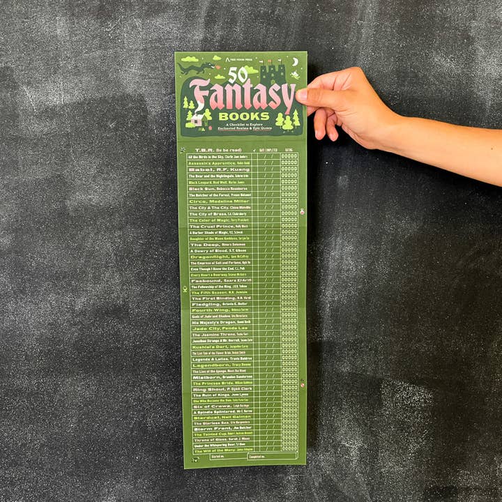 Free Period Press - Wholesale Bookmark - 50 Fantasy Books: A Checklist to Explore Realms & Quests2