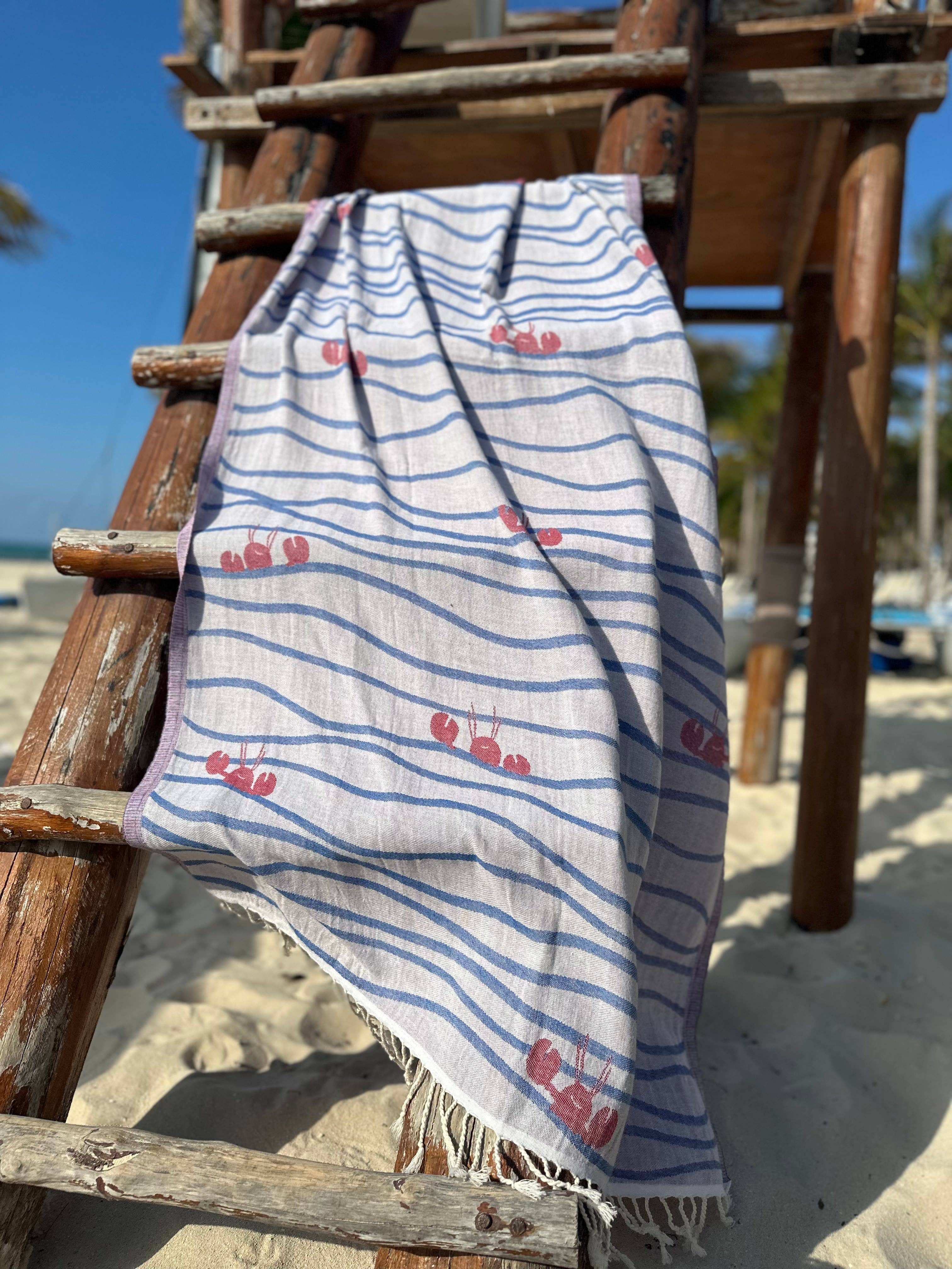 Ramus & Co. - Wholesale Beach Towel - Lobster n' Waves Turkish Beach Towel3