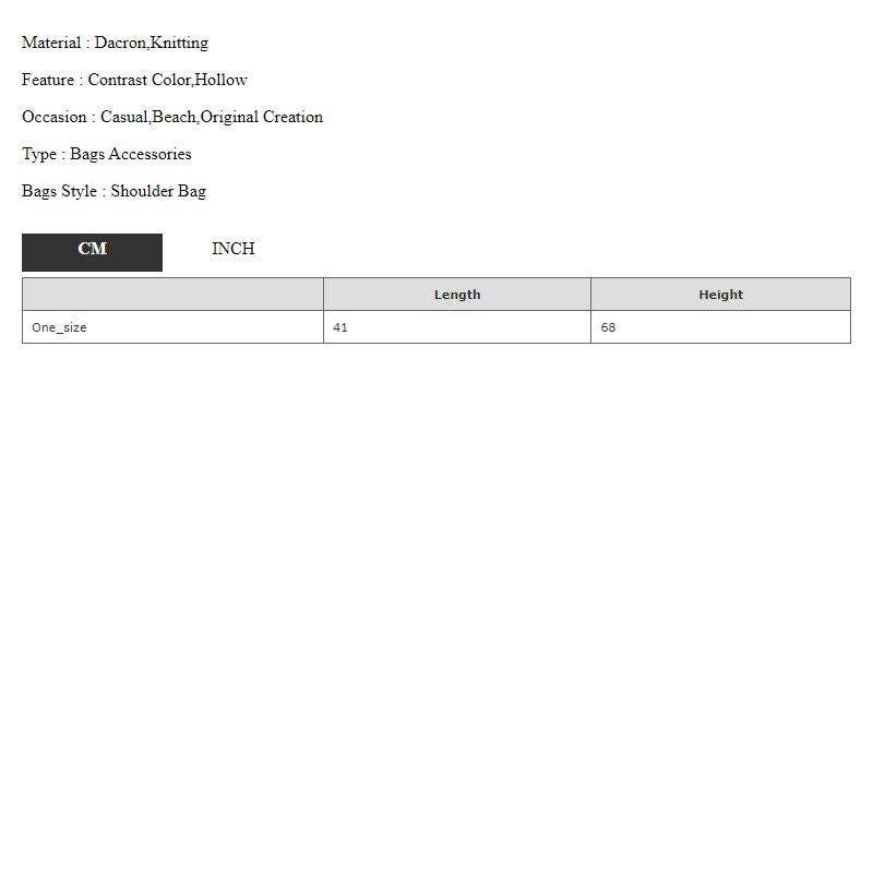 UZ Wholesale Store – wholesale Beach bag – Beach Contrast Color Hollow Bags Accessories5