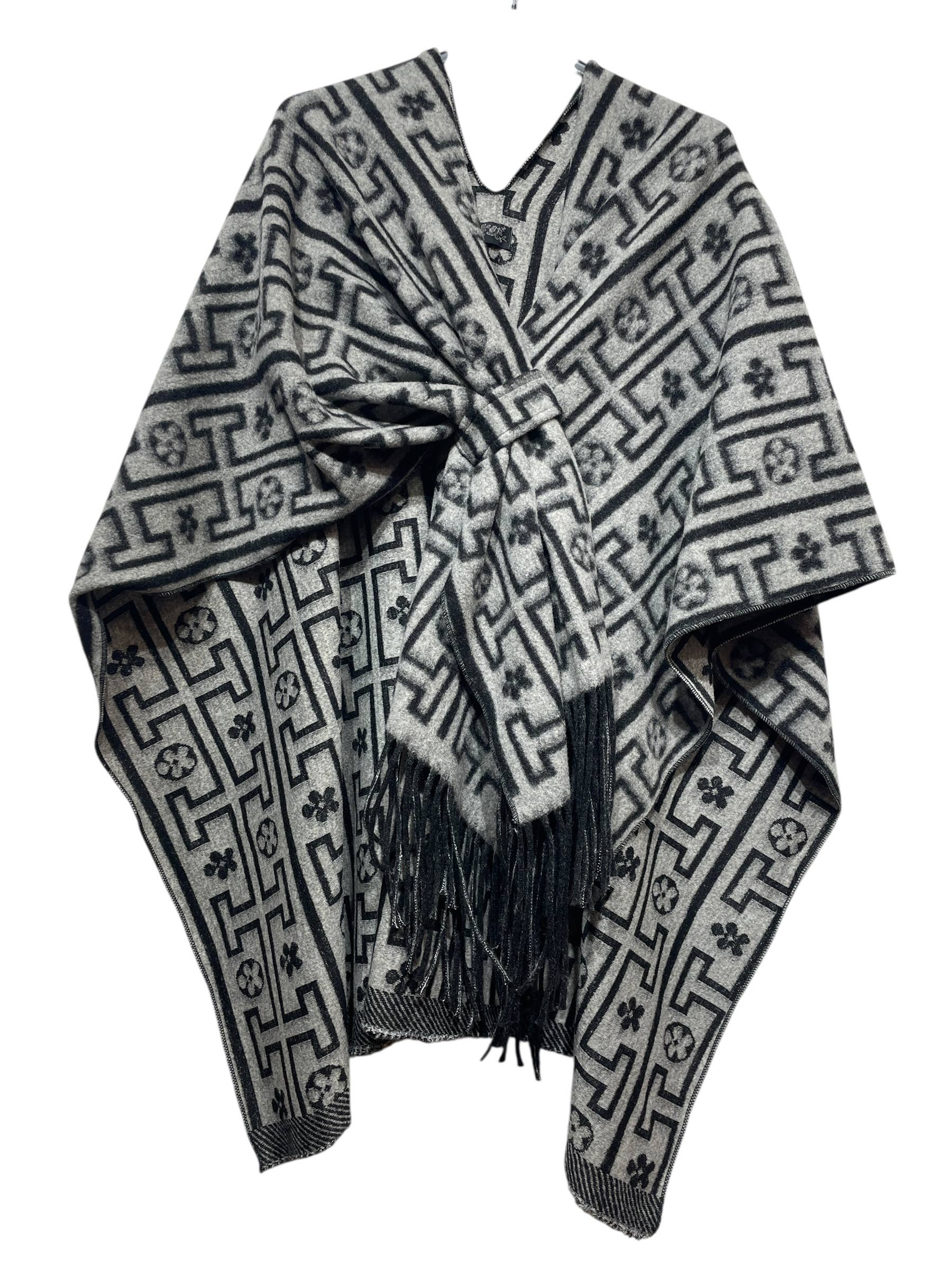 LINEN & COTTON HOUSE - Vente Poncho – femme - 40811 PONCHO IMPRIME AUTUMN WINTER CLOTHING 4