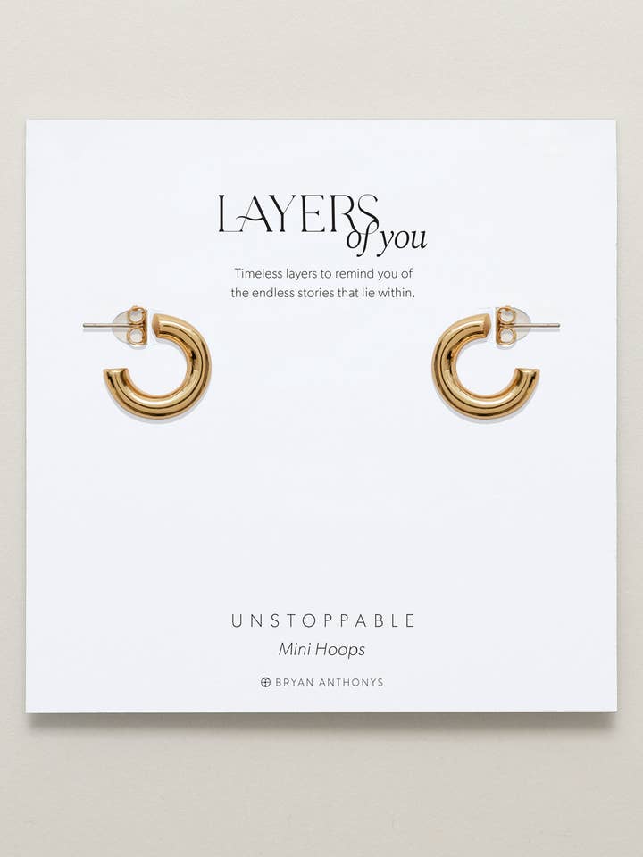 Mini Orecchini a Cerchio Unstoppable per la vendita all'ingrosso da parte di Bryan Anthonys