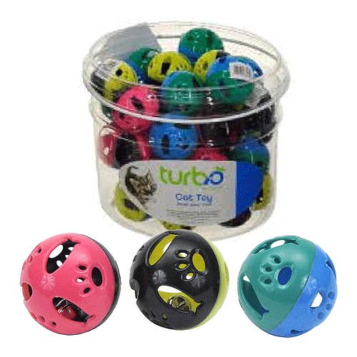 COASTAL TURBO CAT TOY BIN Plastic Balls 36ct for wholesale by King Wholesale Pet Goods
