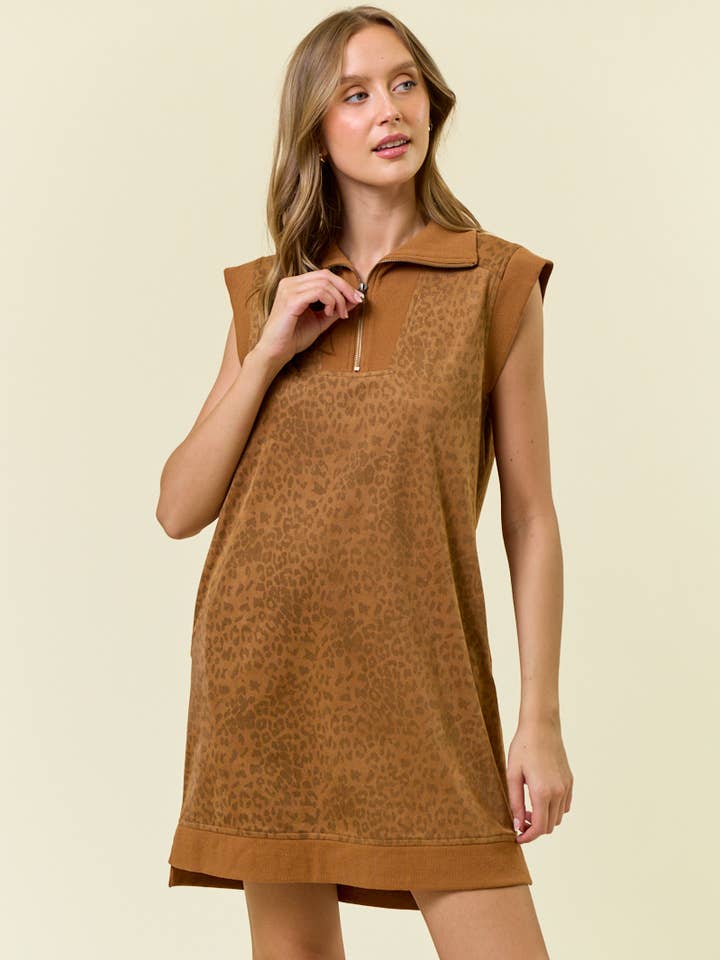 MINIJURK VAN SUEDE MET DIERENPRINT - 28083D voor wholesale door Doe and Rae