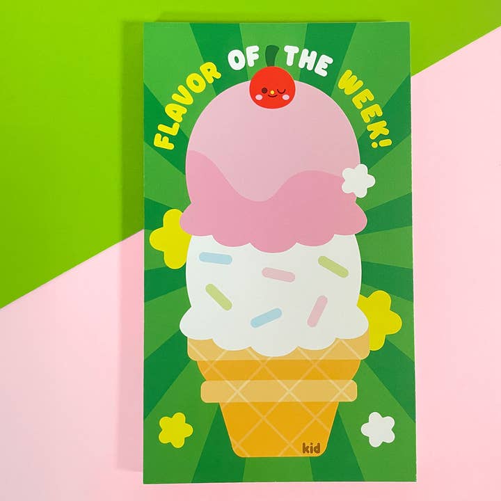 Kidnichols - Wholesale Notepad - Flavor of the Week Notepad | Ice Cream | Kawaii Stationery1